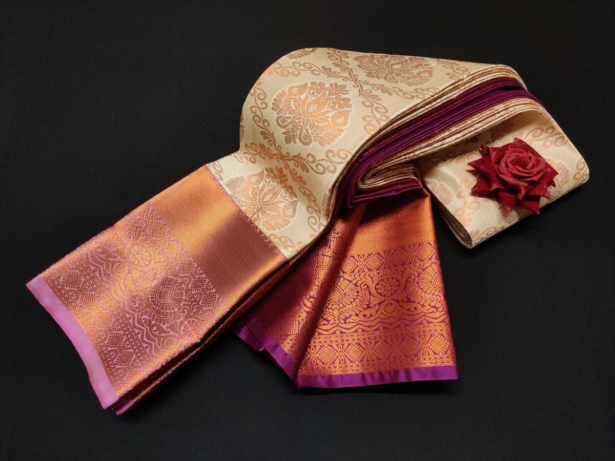 Cream Signature Samuthrika & Vasthrakala Wedding Saree