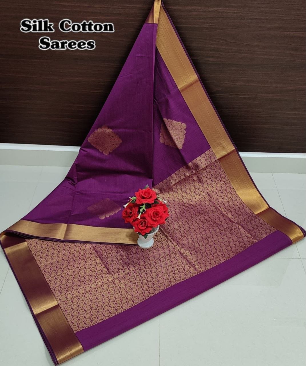 Purple Chanderi Kuppadam Rich Silk Cotton Sarees