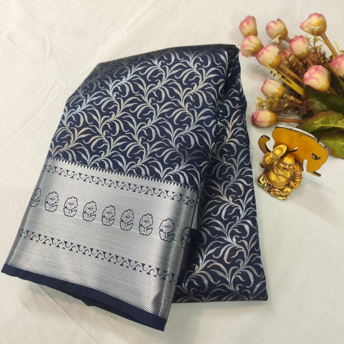 Midnight Navy Blue with Silver Exclusive Bridal Saree Collection