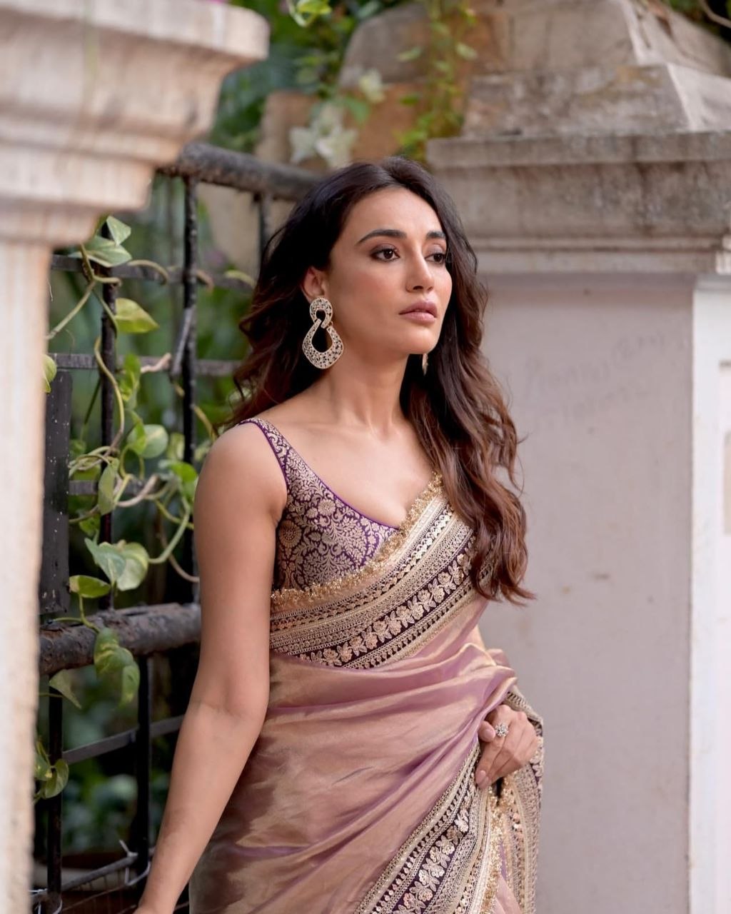 Lavender Purple Soft Twil Net Designer Saree