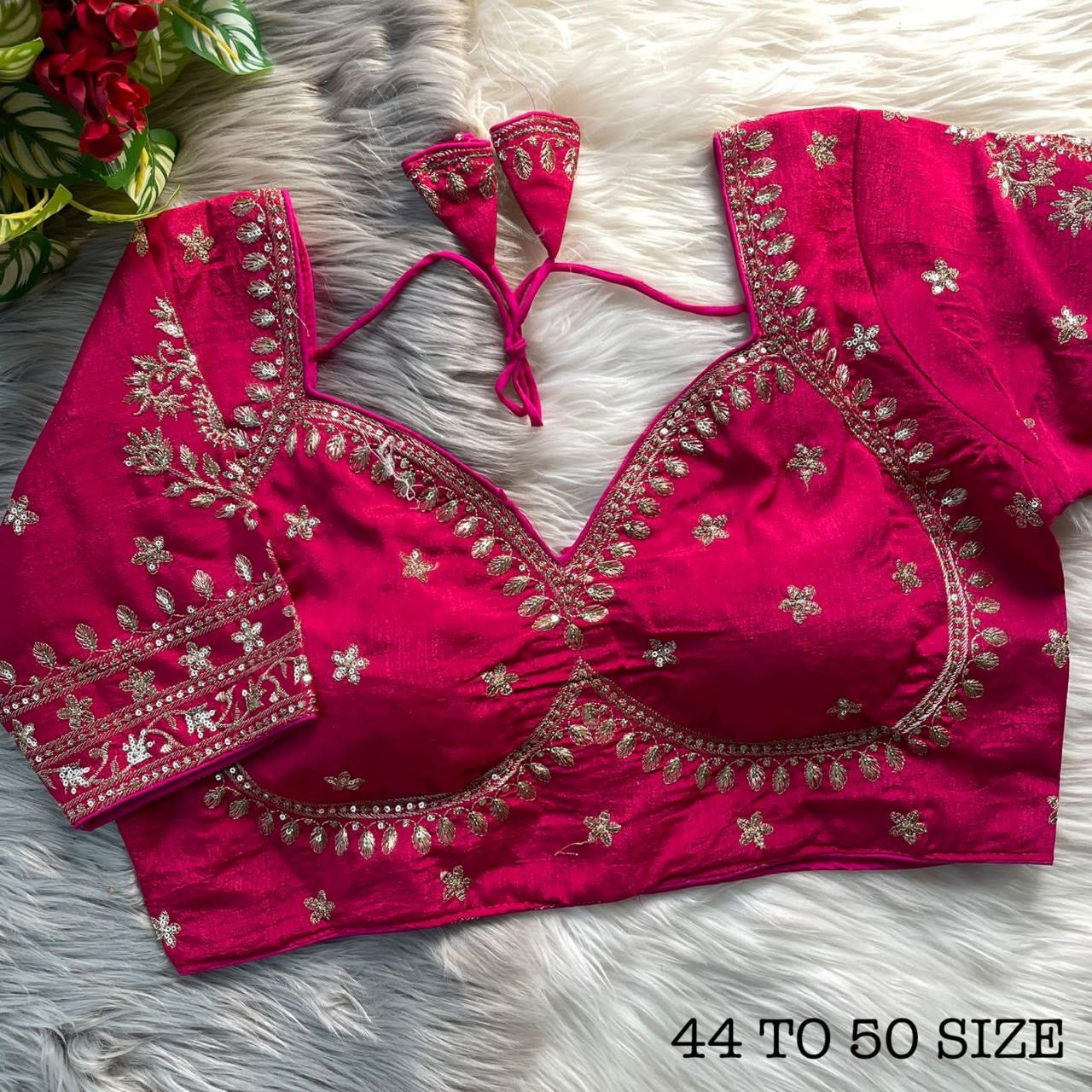 Plus Size Royal Jodha Bridal Zari work Readymade Blouse