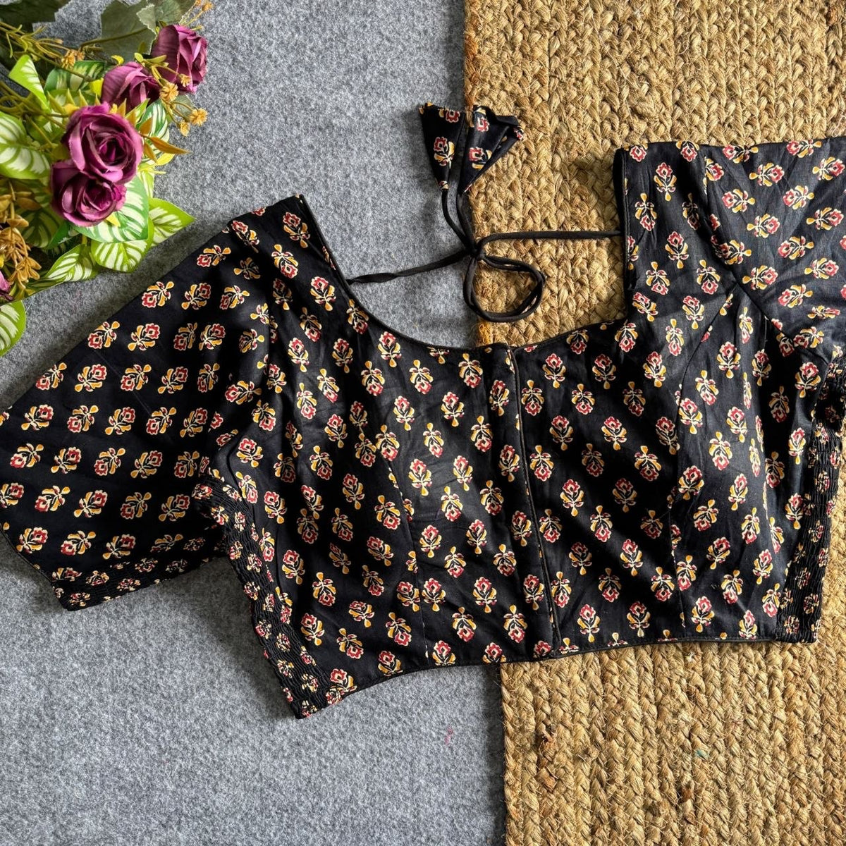 05 Ajrak Hand Block Print Readymade Elastic Blouses
