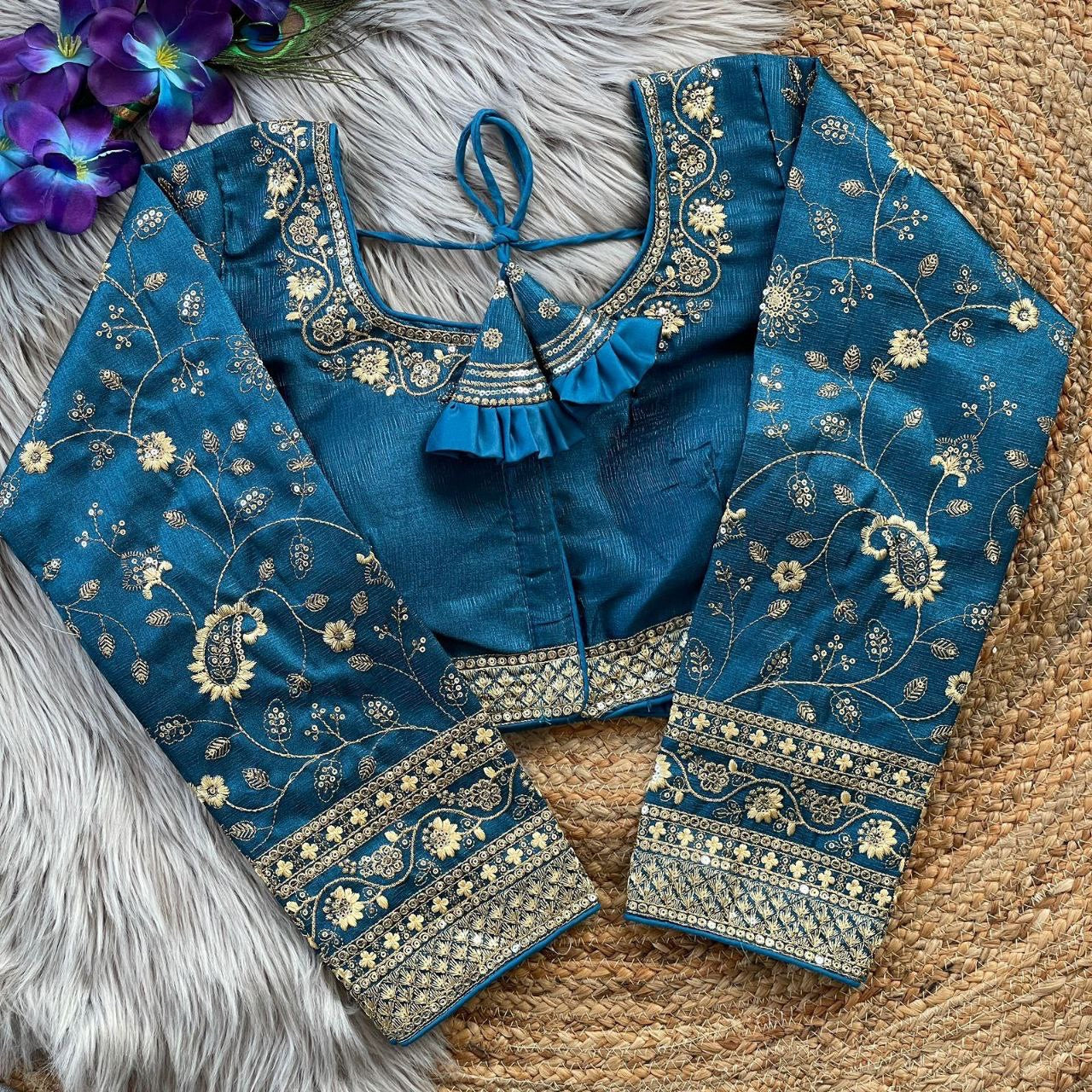 Taniya Heavy Embroidery Long Sleeves Bridal Blouse