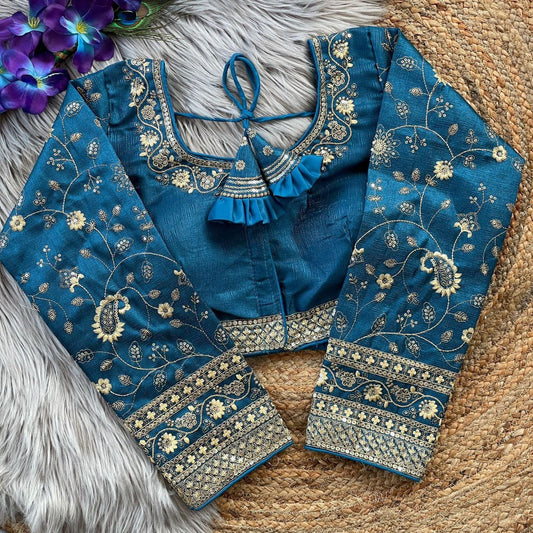 Taniya Heavy Embroidery Long Sleeves Bridal Blouse