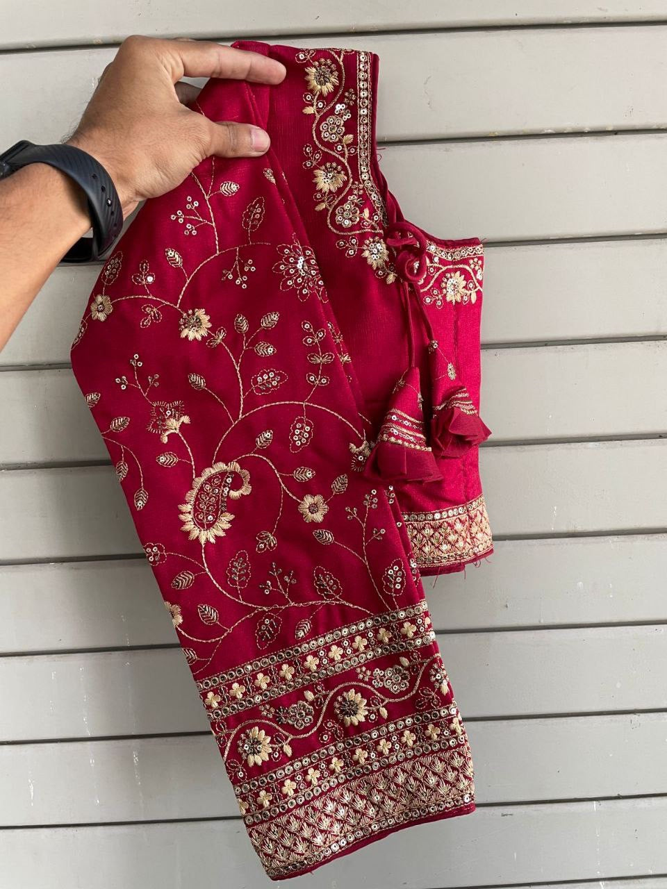 Taniya Heavy Embroidery Long Sleeves Bridal Blouse