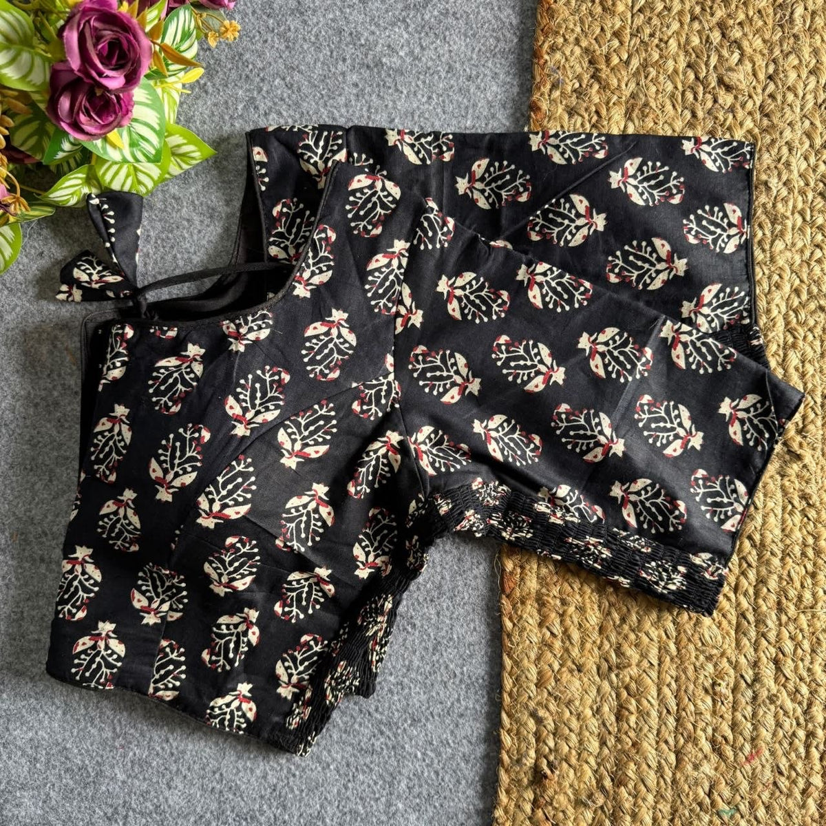 03 Ajrak Hand Block Print Readymade Elastic Blouses