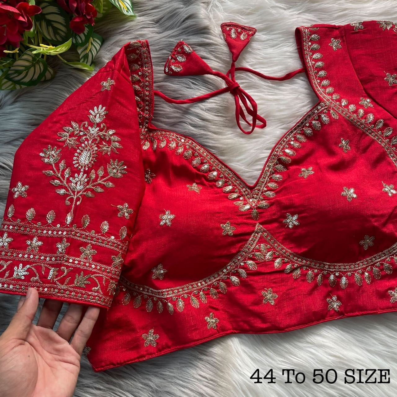 Plus Size Royal Jodha Bridal Zari work Readymade Blouse