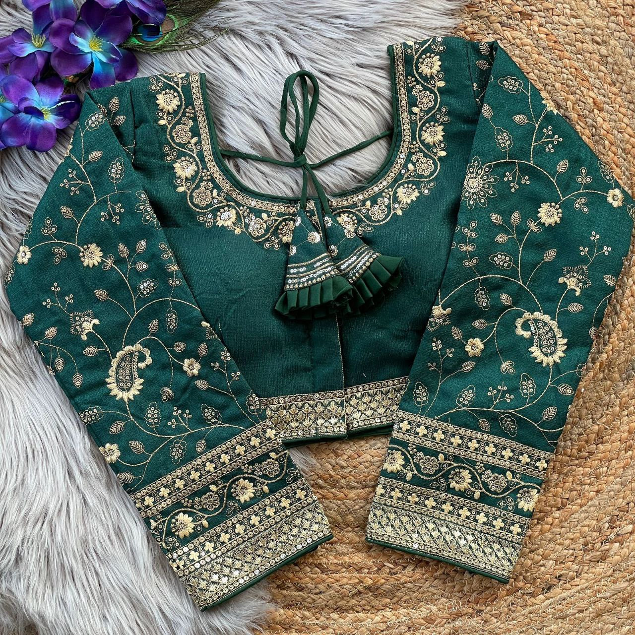 Taniya Heavy Embroidery Long Sleeves Bridal Blouse