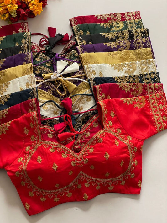 Mumtaz Cut Royal Jodha Bridal Zari work Readymade Blouse