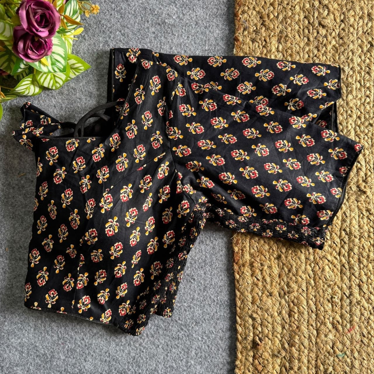 05 Ajrak Hand Block Print Readymade Elastic Blouses