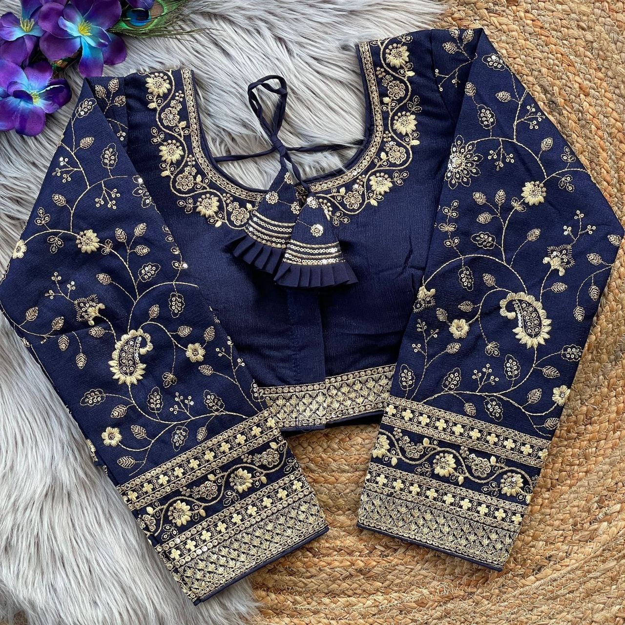 Taniya Heavy Embroidery Long Sleeves Bridal Blouse