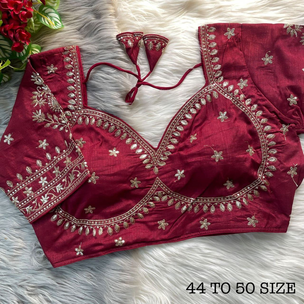 Plus Size Royal Jodha Bridal Zari work Readymade Blouse