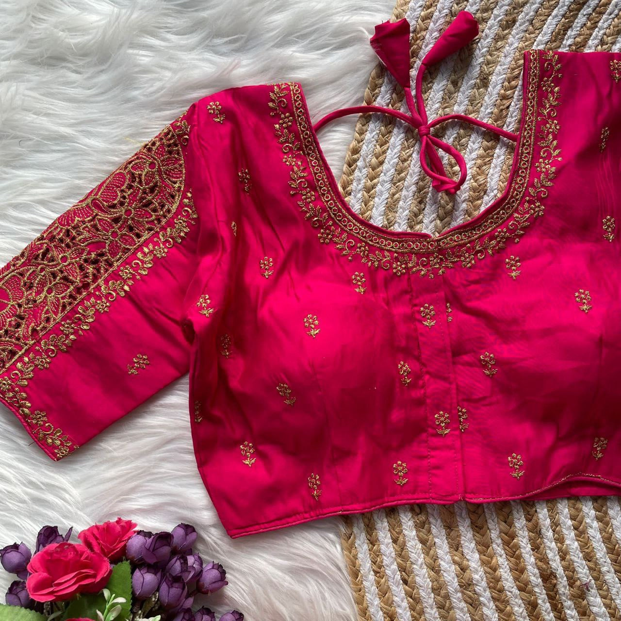 Zari Handwork Silk Readymade Blouse