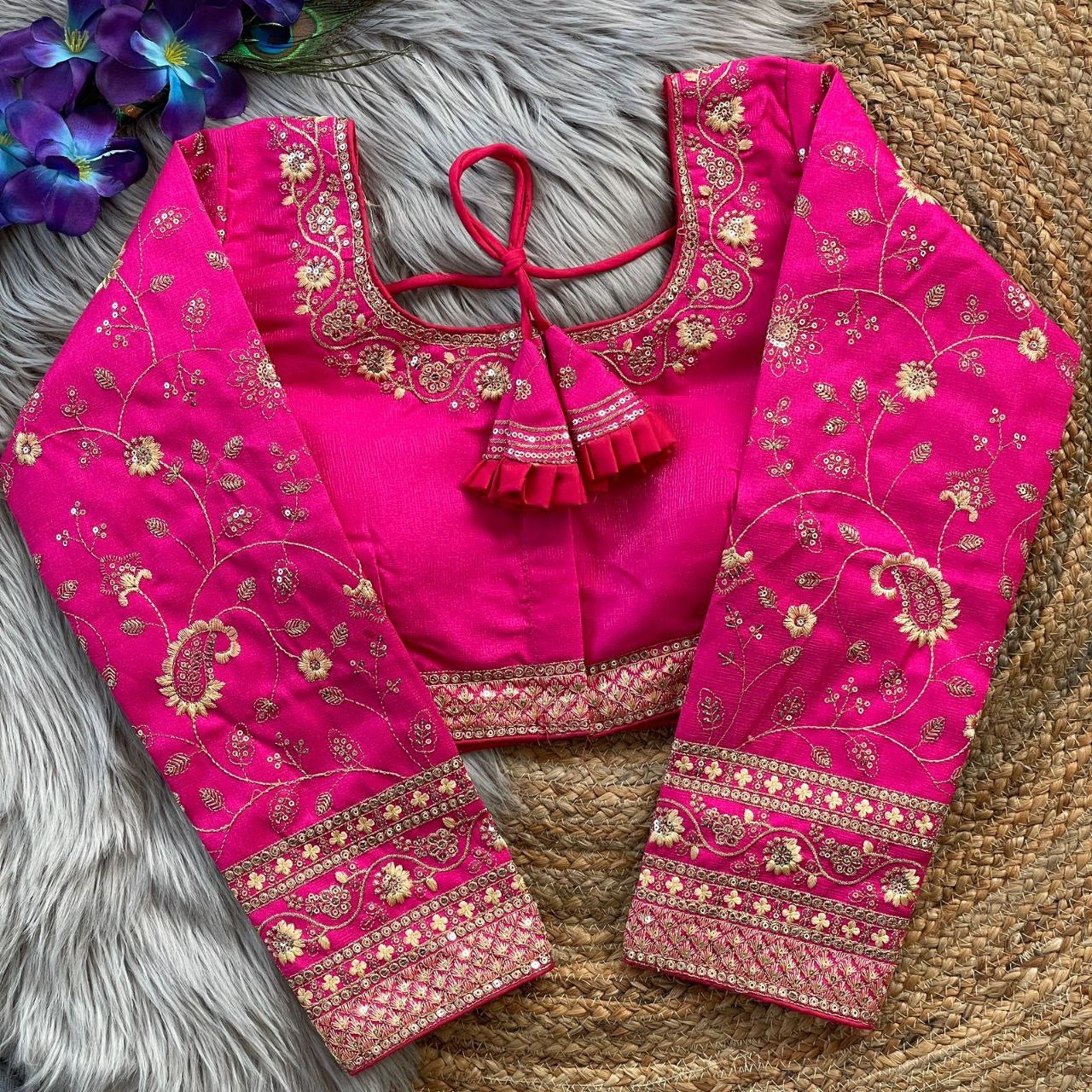 Taniya Heavy Embroidery Long Sleeves Bridal Blouse