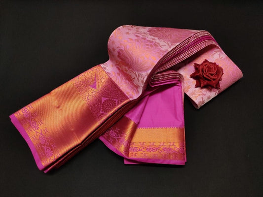 Rani Hot Pink Signature Samuthrika & Vasthrakala Wedding Saree