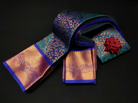 Royal Blue Wines Signature Samuthrika & Vasthrakala Wedding Saree