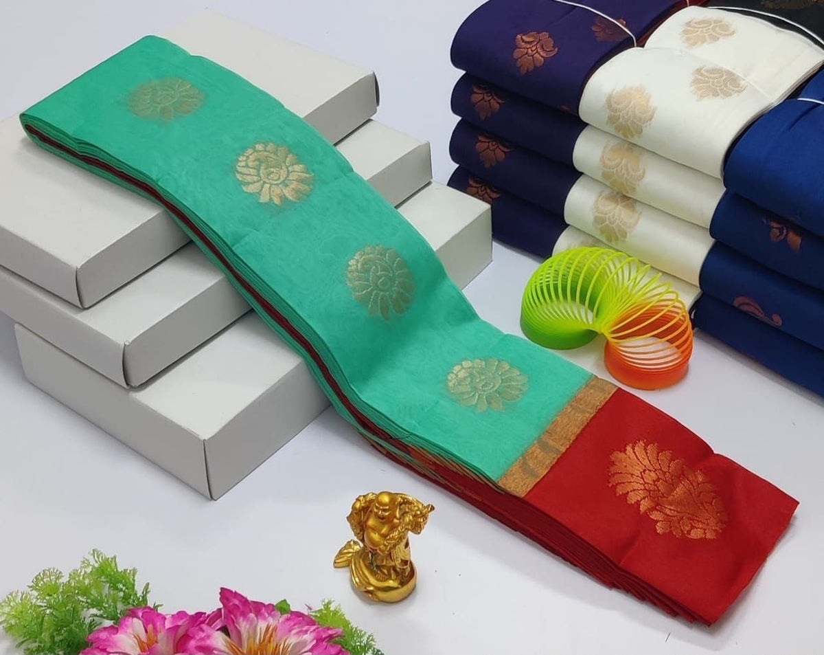 Mint Turquoise Uppada Kotanji Silk Cotton Sarees