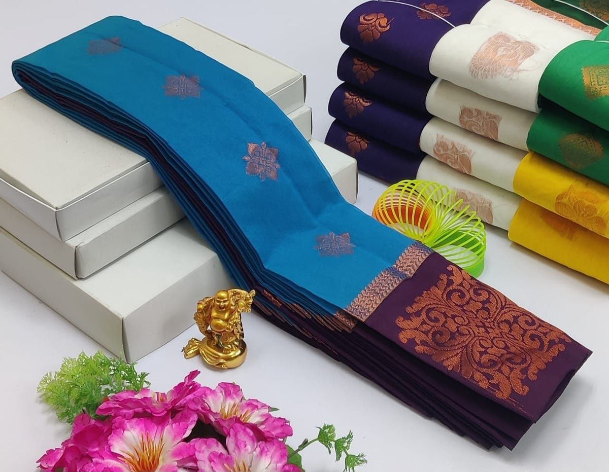 Ivory White with Black Uppada Kotanji Silk Cotton Sarees