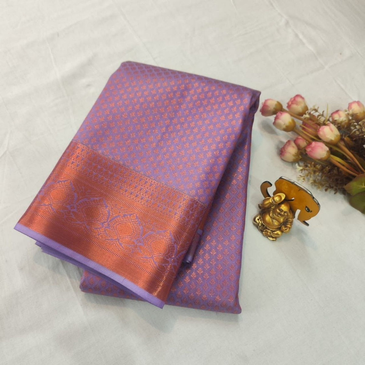 Lavender Purple with Copper Rose-Gold Exclusive Bridal Saree Collection