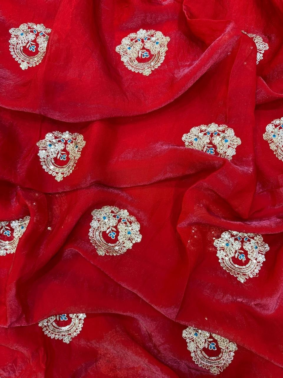 Premium Designer Space Silk Saree with Heavy Embroidered Readymade blouse
