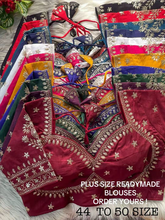 Plus Size Royal Jodha Bridal Zari work Readymade Blouse